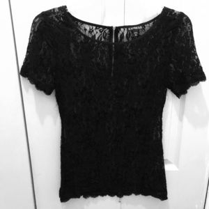 Express Black Lace Top